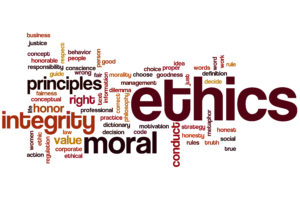 Ethics word cloud concept